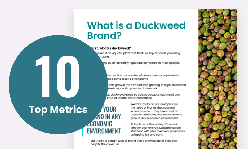 Identify the 10 duckweed metrics, explained in the diagnostic whitepaper