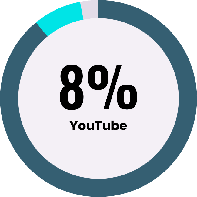 YouTube 8 percent of spend
