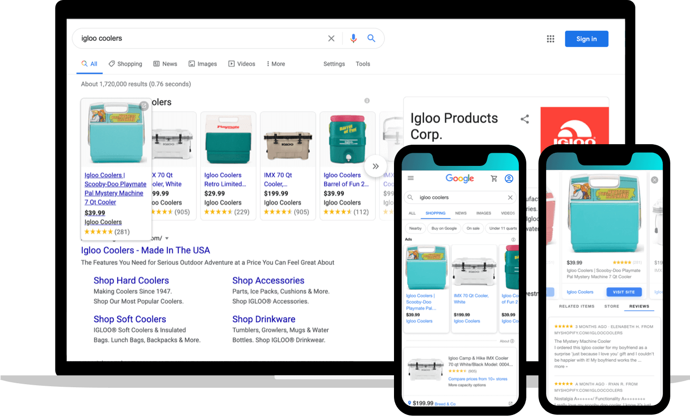 Branded search eccomerce ads through Google Shopping